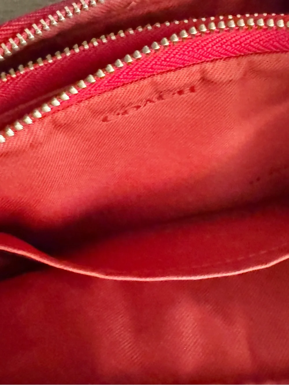 Coach Pebble Leather Red Camera Crossbody Bag Double Zip